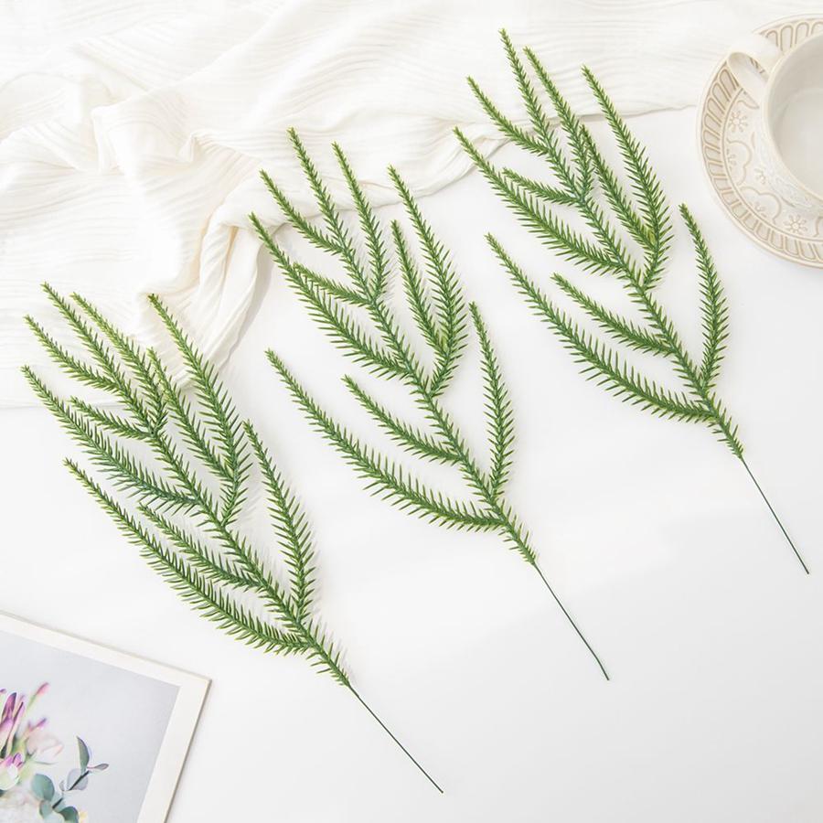 

10/30pcs Artificial plant pine needles Christmas atmosphere decor home festival Outdoor Garden Christmas tree wreath accessories 10pcs зелёный