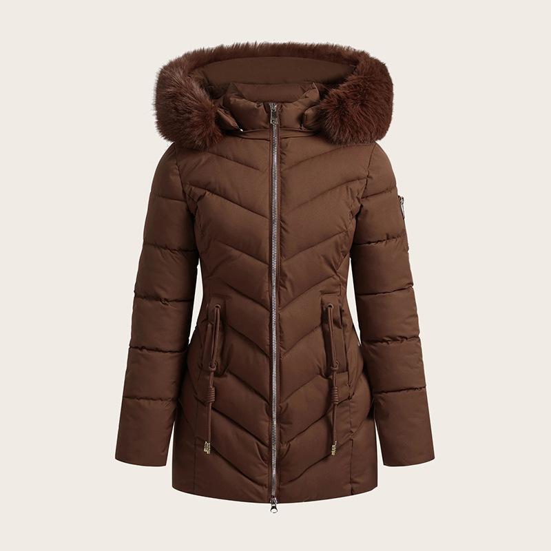 New women's clothing hooded down cotton-padded jacket medium and long slim autumn and winter cotton-padded jacket top