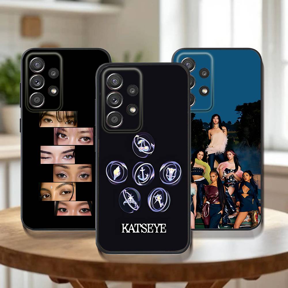 Phone Case For Samsung Galaxy A73,31,32,72,41,53,52,71,22,5G,Note,J7,8,9 K-KATSEYES Music Group Soft Black Cover