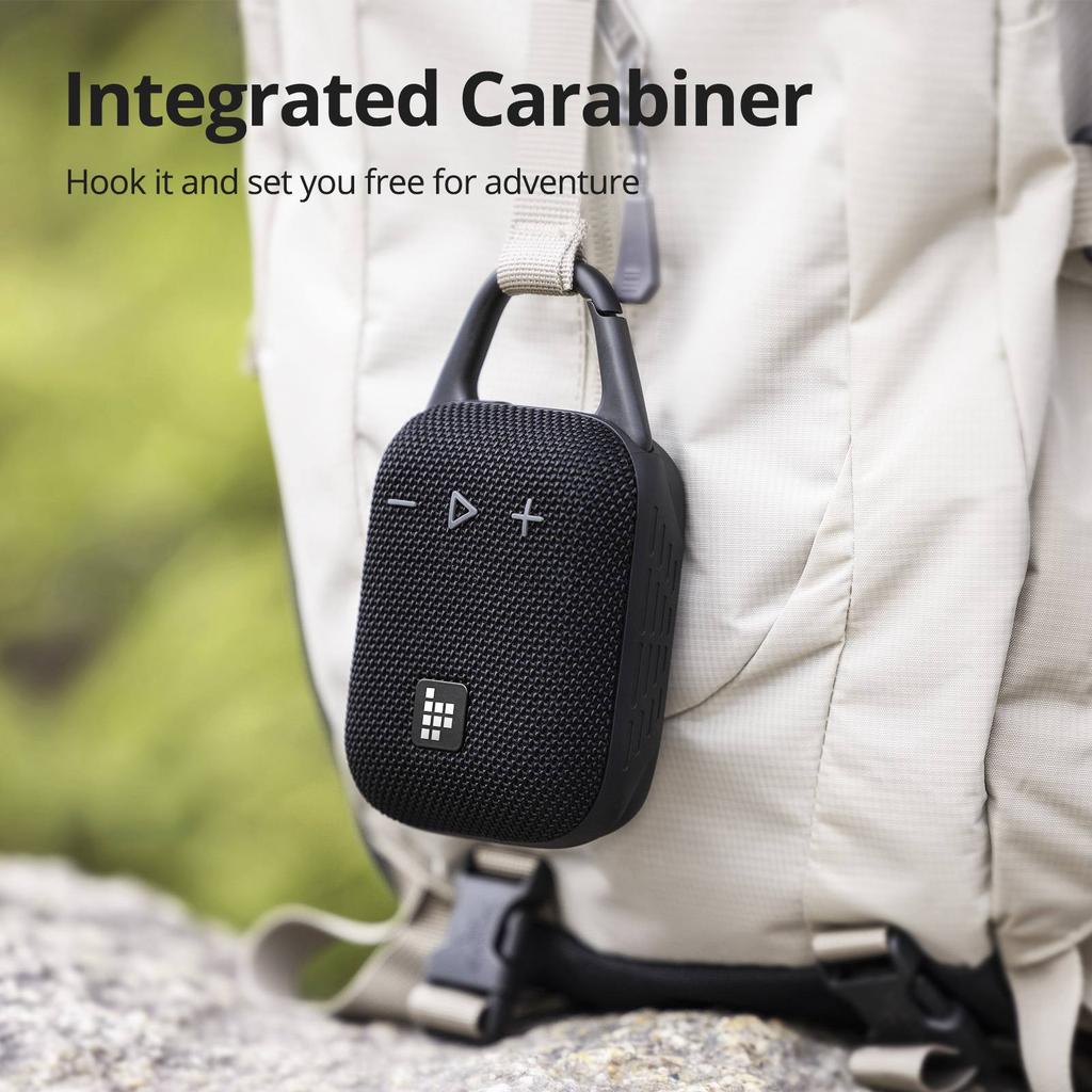 Tronsmart Mirtune H1 Portable Speaker - IPX7 Waterproof 20H Playtime Bluetooth 5.3 TWS Pairing Carabiner Hook Outdoor