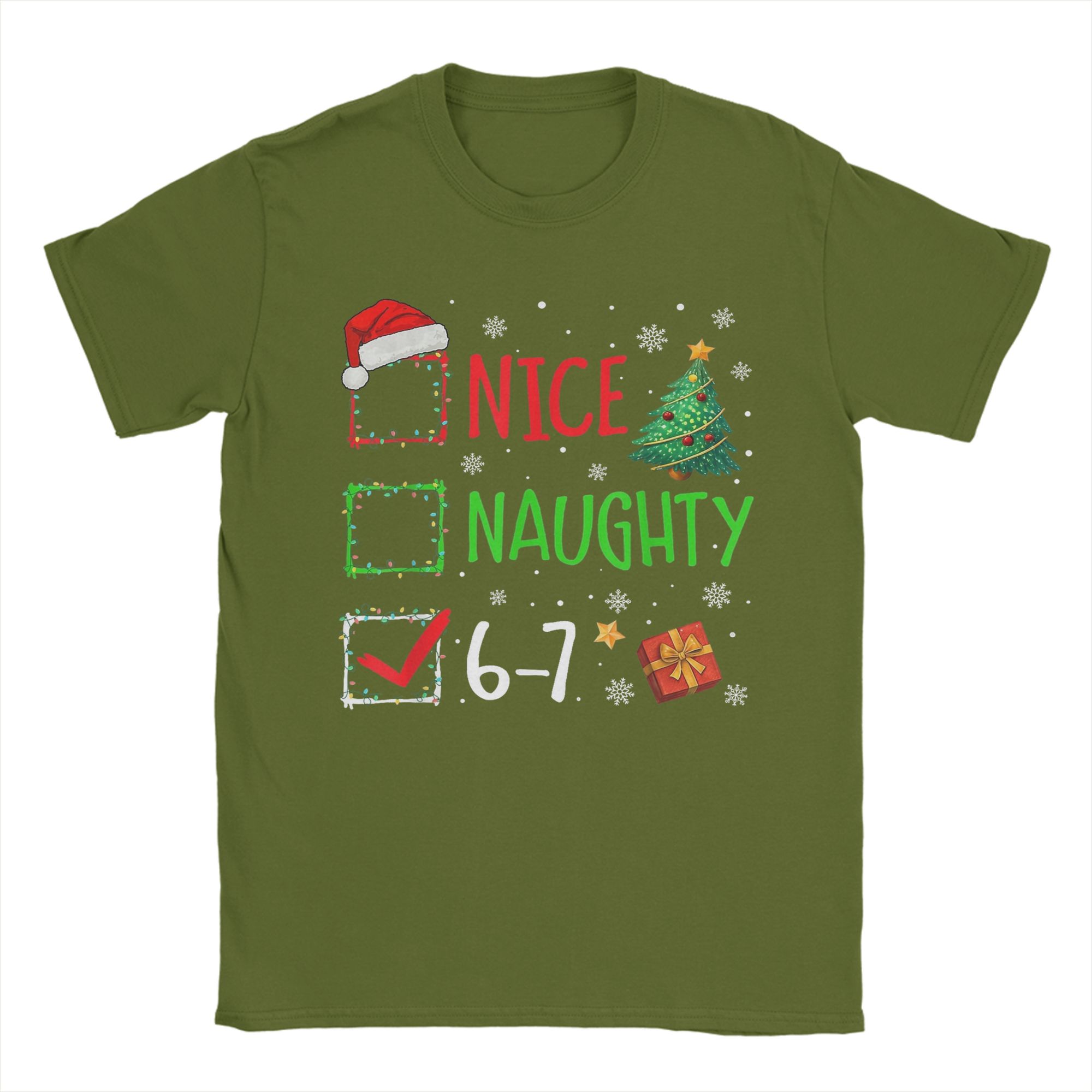 

Christmas Nice Naughty 67 Meme Men T Shirts Vintage Tees Short Sleeve O Neck T-Shirts Cotton 4XL 5XL 6XL Tops 4XL