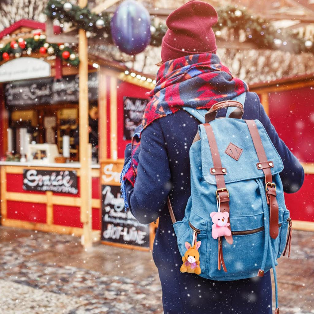 LIHAO 2025 Advent Calendar Plush Toy with Strap and Keychain for Christmas Gift for Countdown Christmas Ornament for Christmas Decoration Girls,