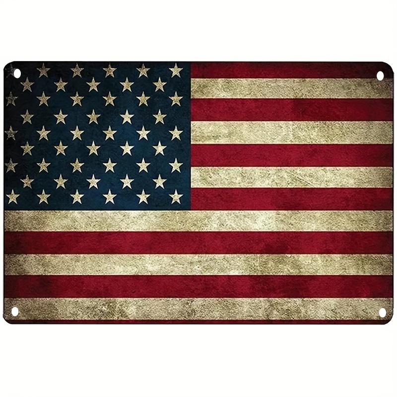 pc Patriotic USA Metal Tin Sign x Inch Rustic Wall Decor with American Flag Design for Home Garage Bar or Kitchen D