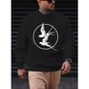 Men's Casual Fashion Sweatshirt With Swallow Pattern.