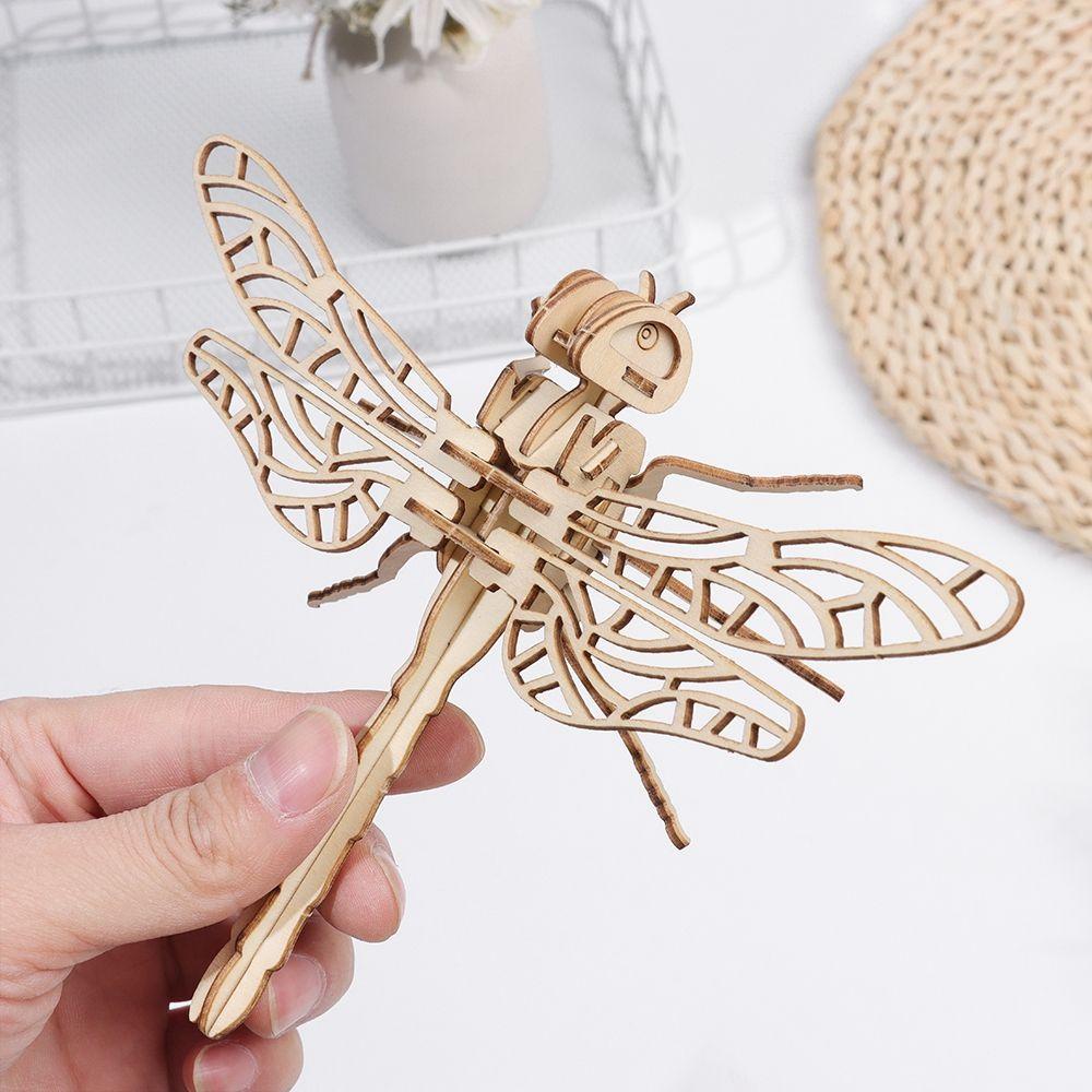 Quality Baby Toy Handmade DIY Jigsaw Board Wooden Puzzle Montessori 3D Puzzle Wood Insect Animal
