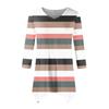 Women's Fashion Casual V-neck Striped Printed Seven-point Sleeve Shirt Belted Loose Comfortable Top