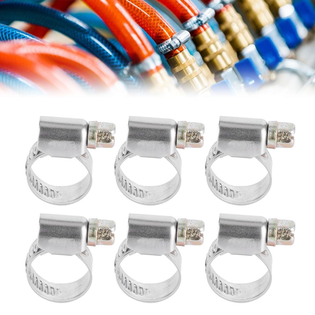 20Pcs Hose Clamp Stainless Steel Rustproof Anticorrosion Sturdy Hose Clip for Motor Vehicles Petrochemicals