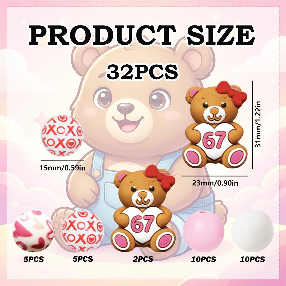 

32/43/47Pcs 67 Element Animal Series Silicone Beads Set - Suitable for DIY Keychains, Bracelets, Decorative Pens, and Pendants - Perfect as a Gift