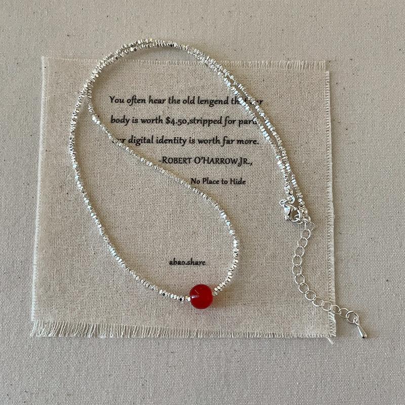 Light Luxury Agate Broken Silver Beads Stacked Necklace Women'S Autumn And Winter Retro Niche Fashion Versatile Neck Chain Sweater Chain