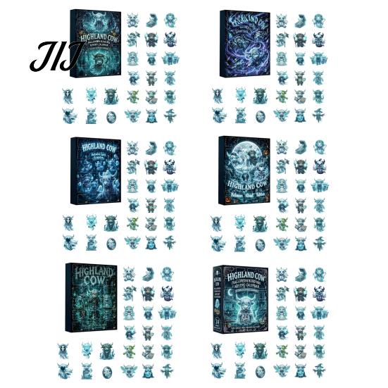 Christmas Countdown Surprise 24 Days Highland Cow Advent Calendar 2026, for Seasonal Party Decorations Kids Adults, Acrylic Cattle Ornaments