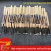 Dongyang Handmade Wood Carving Knife Set: Root, Flower, and Roughing Shaping Chisels.