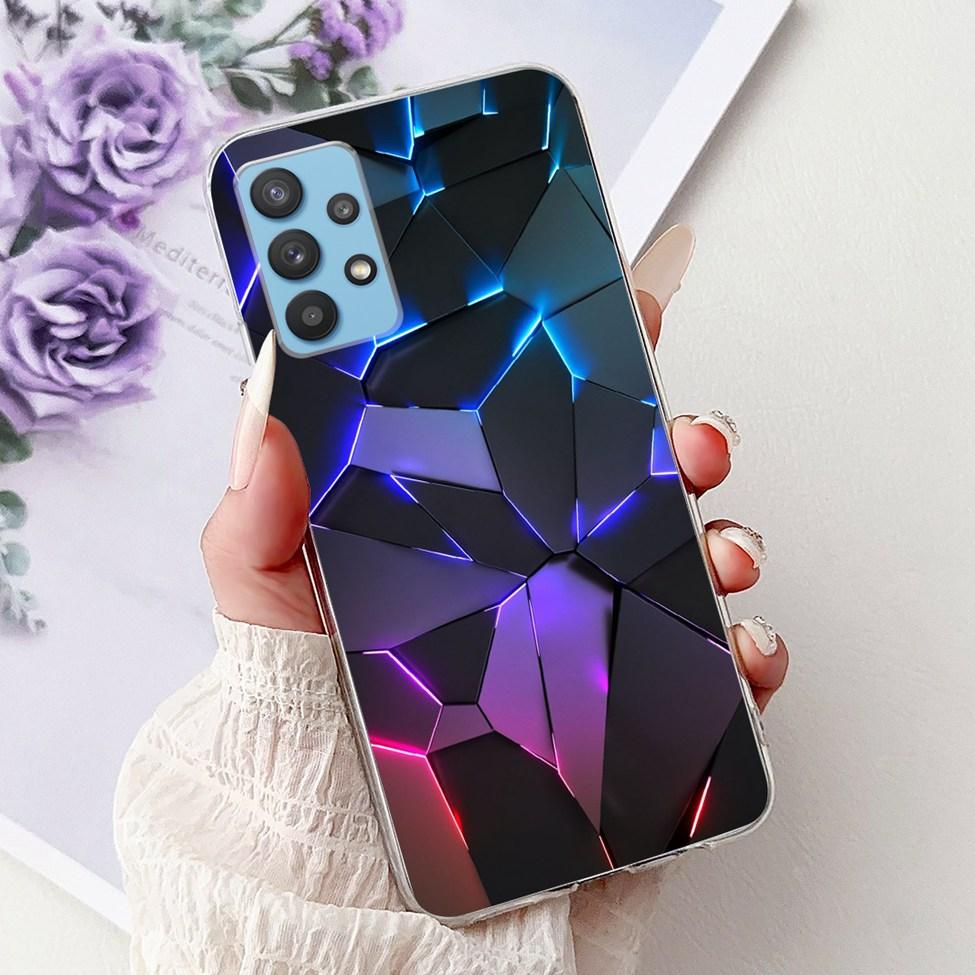 For Samsung A32 5G Case SM-A326B Clear Cute Cat Fashion Funny Painted Back Cover For Samsung Galaxy M32 5G Phone Case SM- M326B