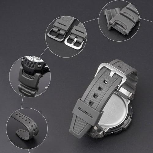 Wasserdichtes Uhrenarmband, Kompatibel mit Original Casio SGW-100 Armband (Orange)