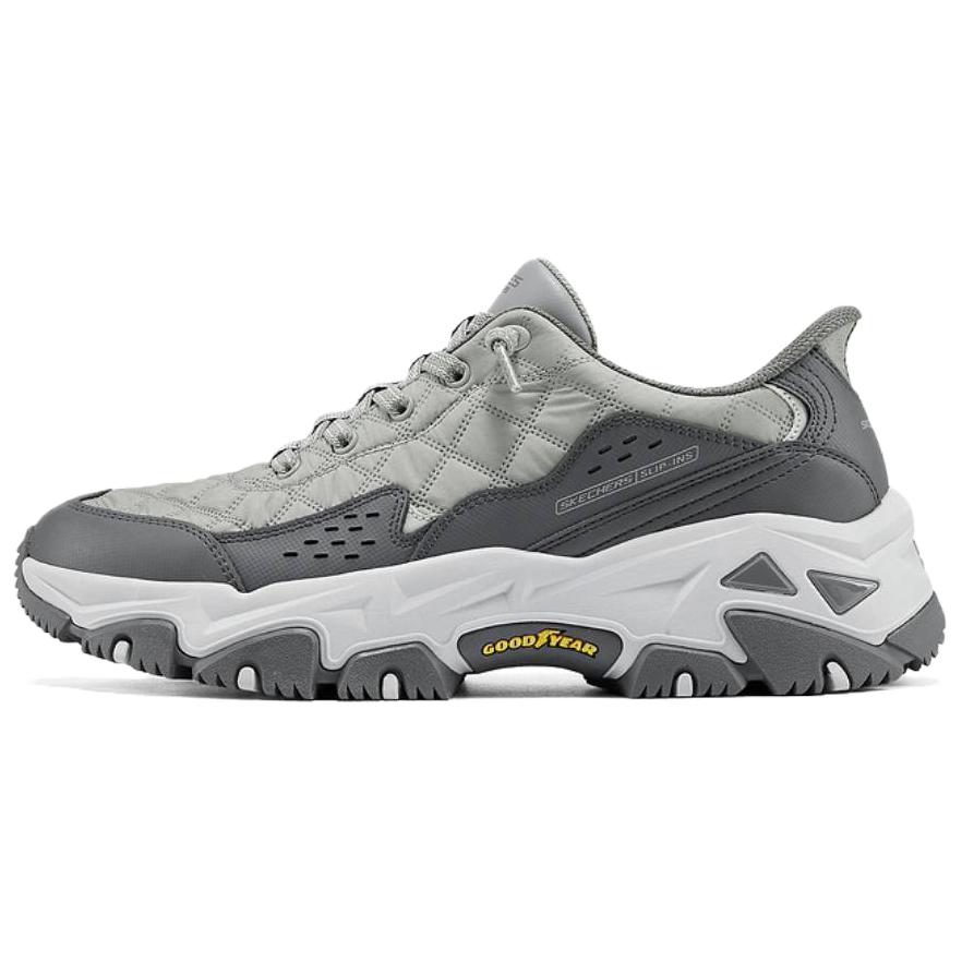 Skechers Men's Gray/White Dlites Hiker Cloud Technology Comfortable Durable Breathable Supportive Rebound Traction Hiking Shoes Hiking Shoes 237428-Gry