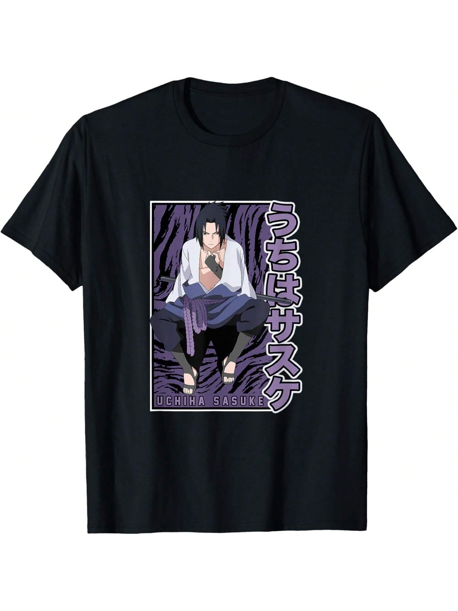 Camiseta negra para hombre de Sasuke Uchiha de Shippuden S