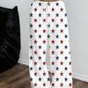 Women's loose star print sweatpants - white/red/blue full star pattern casual trousers