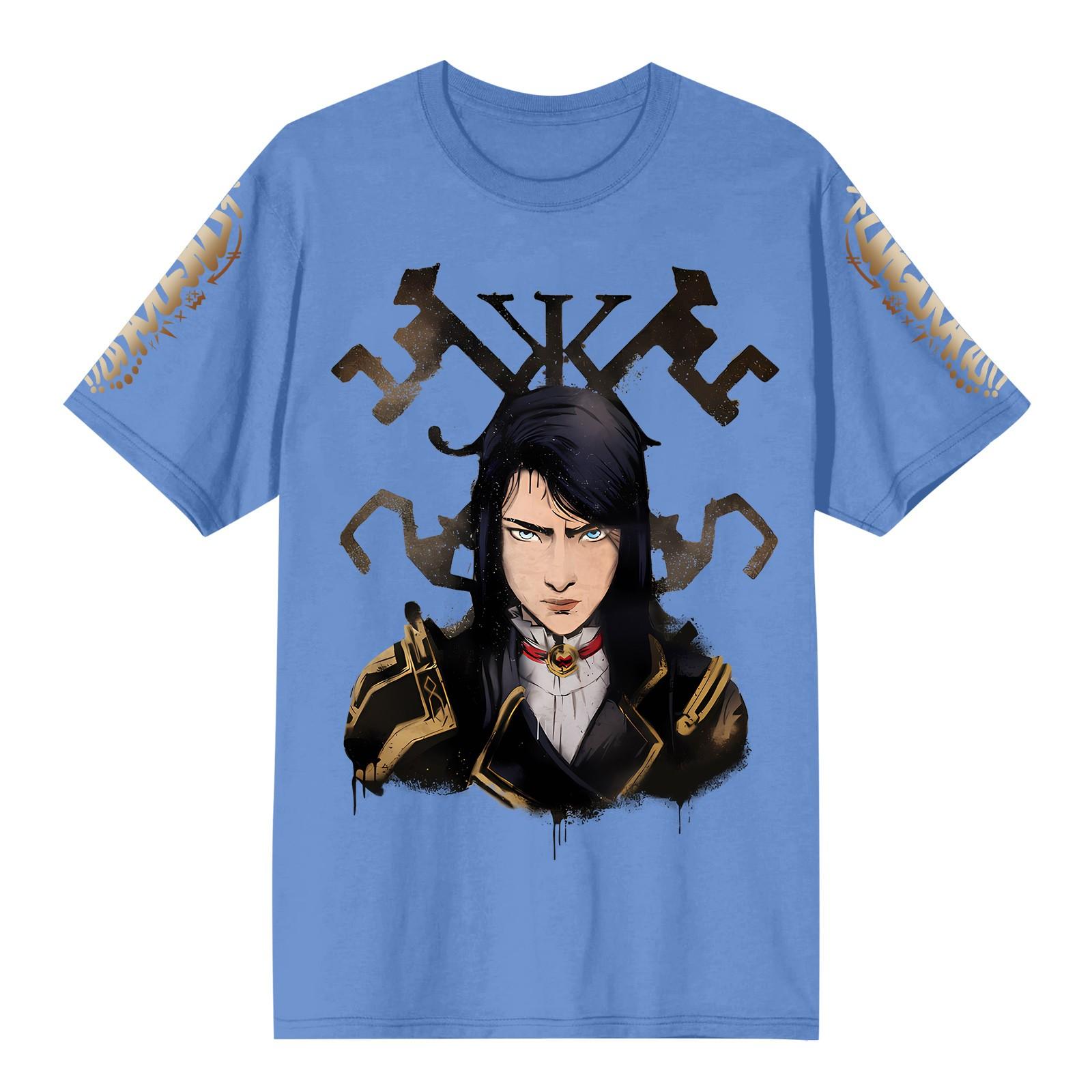 

Женская повседневная футболка с короткими рукавами и круглым вырезом с принтом и буквенным топом S светло-синий