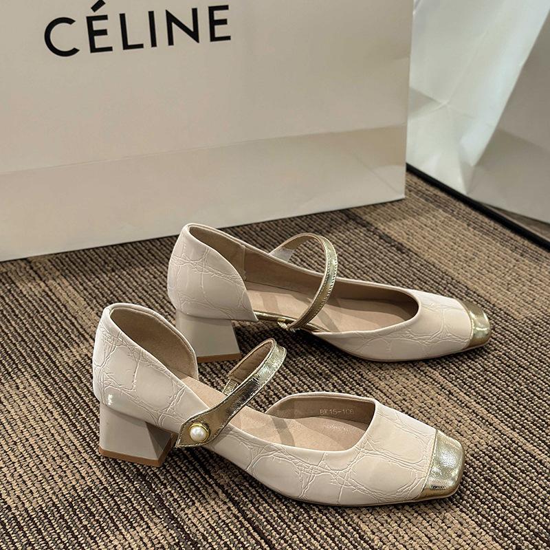 

Нишевые туфли Мэри Джейн новые весенне-летние с юбками толстый каблук высокий каблук французские сказочные туфли нежная мода одинарные туфли 39