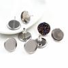 6/8/10/12/14/16/18/20mm Stainless Steel Earring Studs,Earrings Blank/Base,Fit 6-20mm  Glass Cabochons,Buttons;Earring Bezels