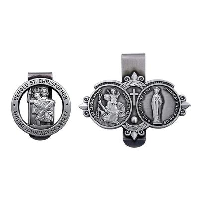 Catholic Enamel Pin Button Badge Christian Saint Car Visor Clip Medals Pin for Safe Journey Travel Blessing