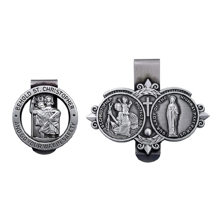 

Catholic Enamel Pin Button Badge Christian Saint Car Visor Clip Medals Pin for Safe Journey Travel Blessing 1