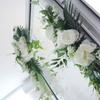 2PCS Wedding Arch Artificial Flowers Hanging Faux Flower Swag Set for Wedding Welcome Signs Reception Ceremony