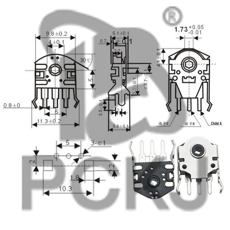 Mouse Wheel Encoder Repair Parts: 4/5/5.5/7/9/11/13MM Rolling Switch Potentiometer