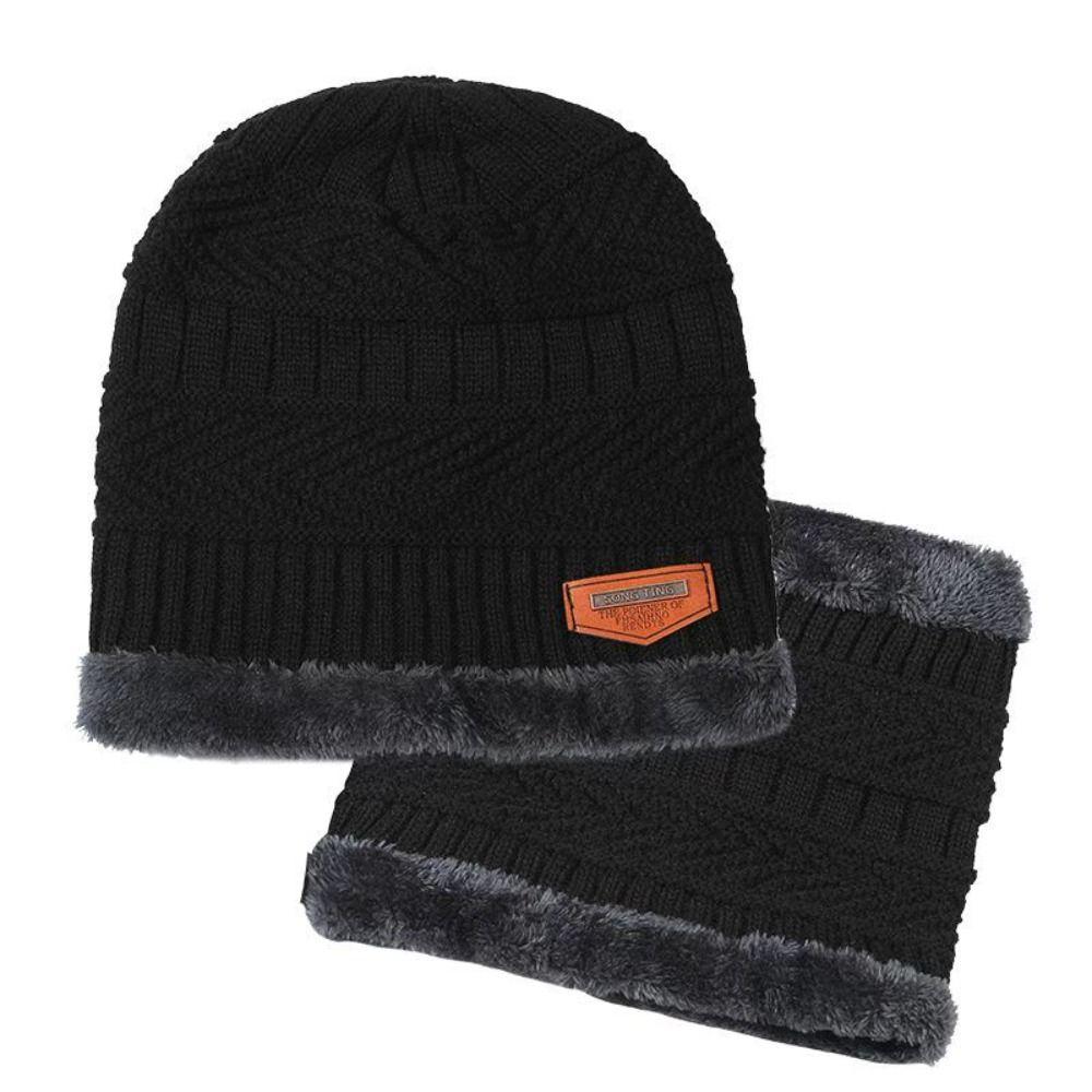 Knitted Thermal Knitted Gloves Winter Warm Wool Hat Glove Hat Scarf Set  Outdoor Activities