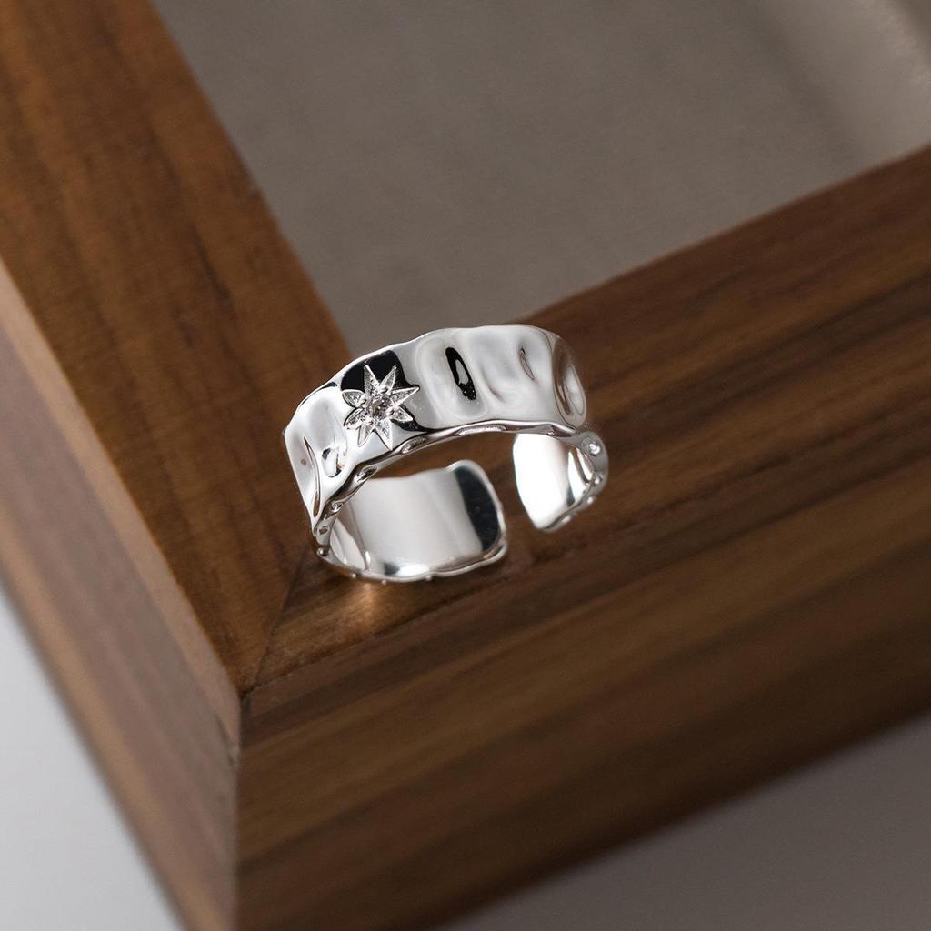 925 Sterling Silver Designer Jewelry Star Zircon Rings For Women Couple Wedding Engagement Luxury Accessories Argent 925