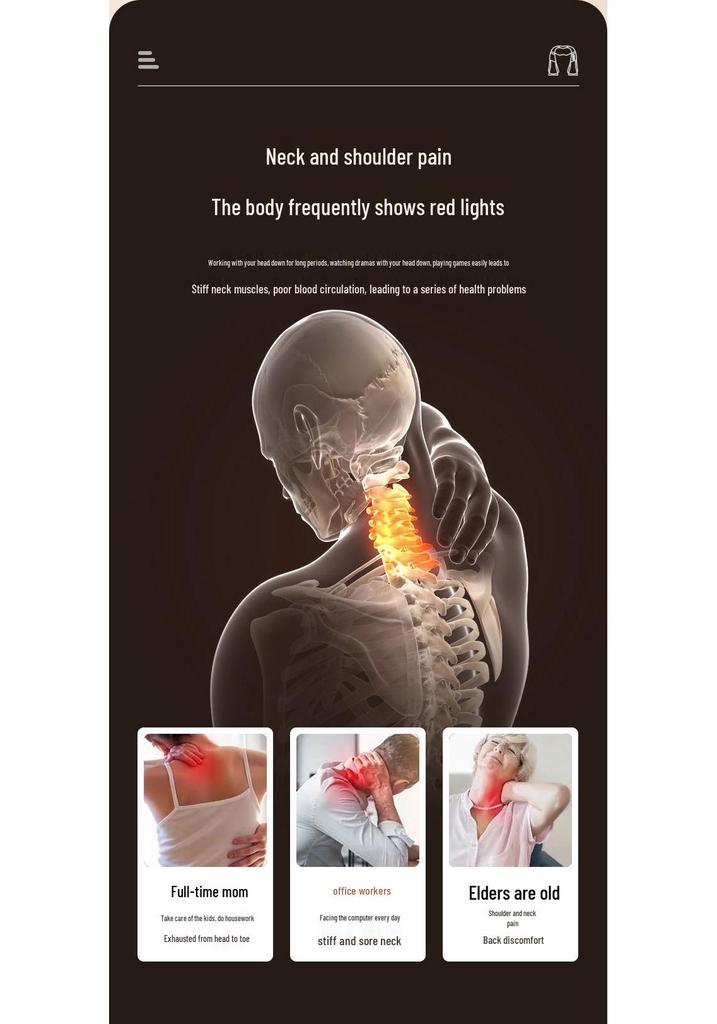 Portable Neck and Lumbar Heated Kneading Massager for Home and Car
