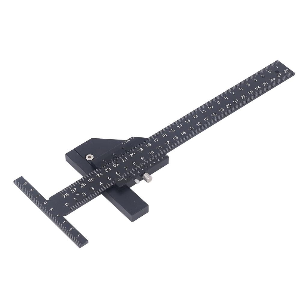 0 to 280mm T Shaped Ruler Aluminum Alloy Accurate Scale Multifunctional Woodworking Ruler for Measuring and Marking