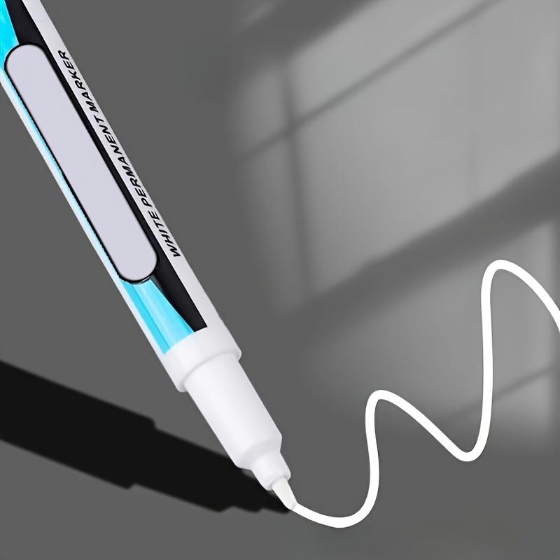 White Marker Oily Fine Tip Courier Waterproof Non-Fading Advertising Greeting Card Tire Glass Highlighter Pen Can Not Be Erased