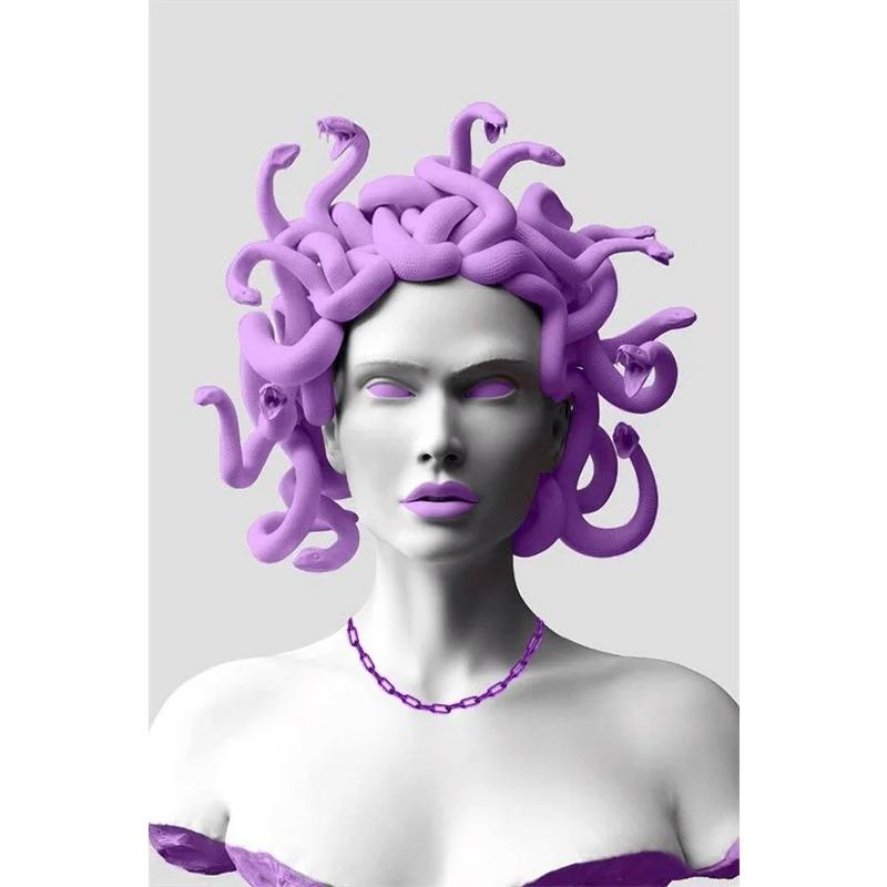 Poster Artistico Medusa di Smeraldo Creature Mitologiche Stampe per Pareti Pittura su Tela Mitologia Greca Moderna per Galleria Decorazioni per la Casa