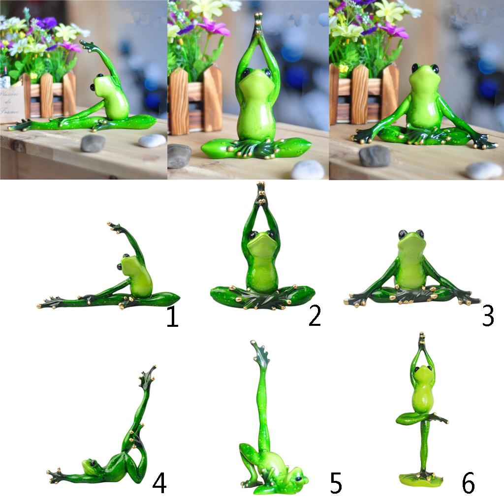 3D Frog Figurines Statue Craft Decoration Miniatures Desk Ornament Shelf Display Furnishing Model Statue