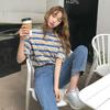 2021 Summer Women's Korean Striped Casual Loose Short-Sleeve T-Shirt