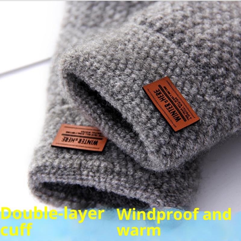 1 Paar Schwarze Unisex Halbfinger Fingerlose Handschuhe Für Damen Herren Wolle Strick Handgelenk Baumwolle Gothic Handschuhe Winter Warm Trainingshandschuhe