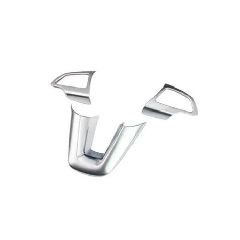 For Ford Focus ST RS 2015-2018 Matte Silver Steering Wheel Button Cover Trim 3PC