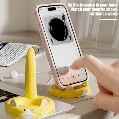 Mobile Phone Holder Cute Cat Phone Stand Hands-free Creative Desktop Mini Cell Phone Mount for Horizontal Vertical Viewing