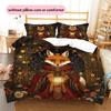 Majestic fox  Pattern Bedding Quilt Set Quilt Cover Pillowcase Home Decoration  Gift (1 * duvet cover + 2 * pillowcase, without core)