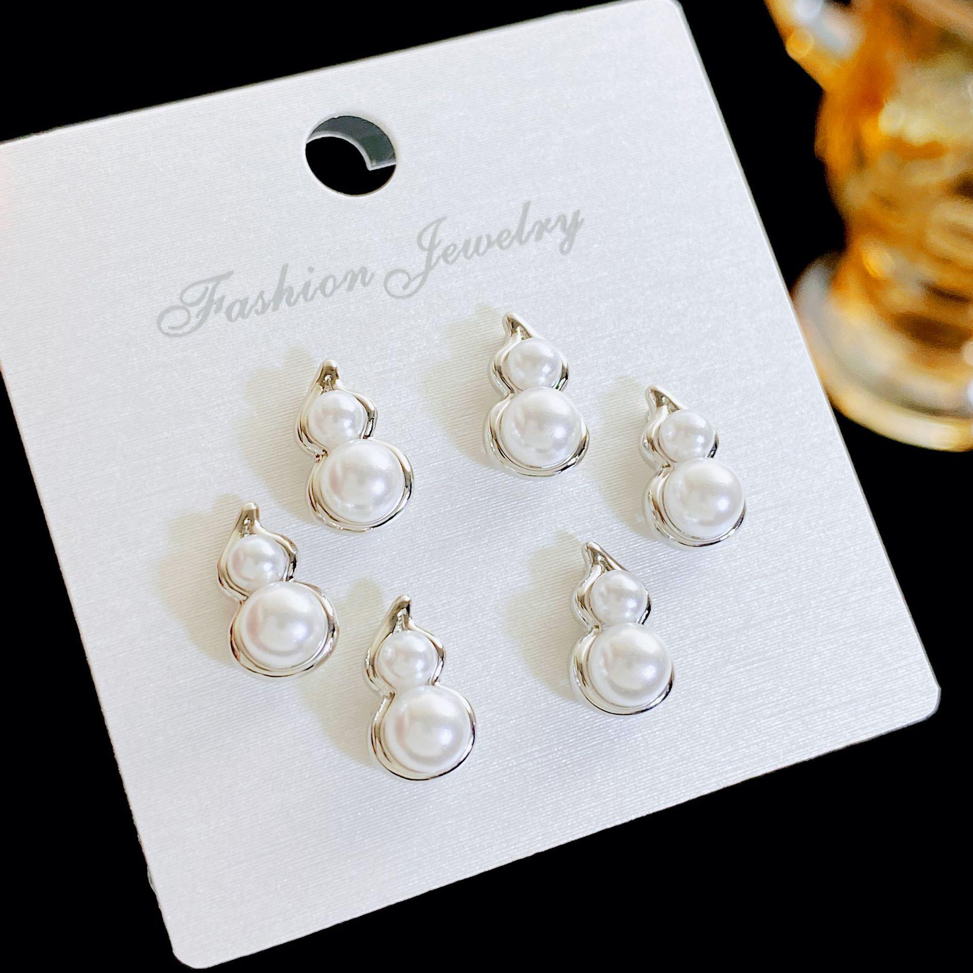 

Kanamina Pearl Gourd Earrings - S925 Silver Needle Fashion Earrings for Women