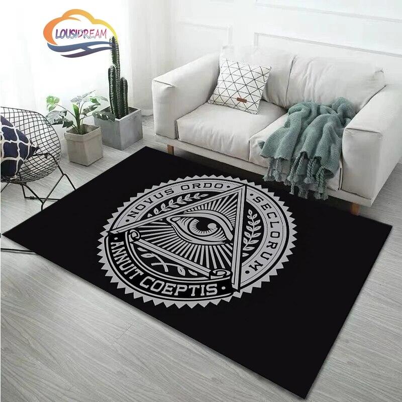 Νεότερο μοδάτο χαλί Freemasonry Χαλί Μασονικό μαλακό χαλάκι πόρτας Χαλιά κρεβατοκάμαρας Freemason Σαλόνι Πόρτα Δάπεδο Χωλ Χαλάκι Χαλάκι γιόγκα