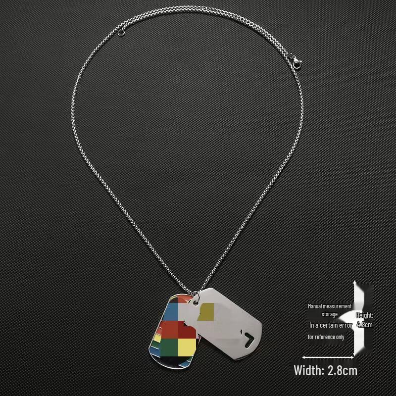 European and American Hip Hop Rainbow Pendant Stainless Steel Necklace