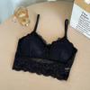 Peach Heart Lace Bandeau Camisole with Open Back and Anti-Exposure Design