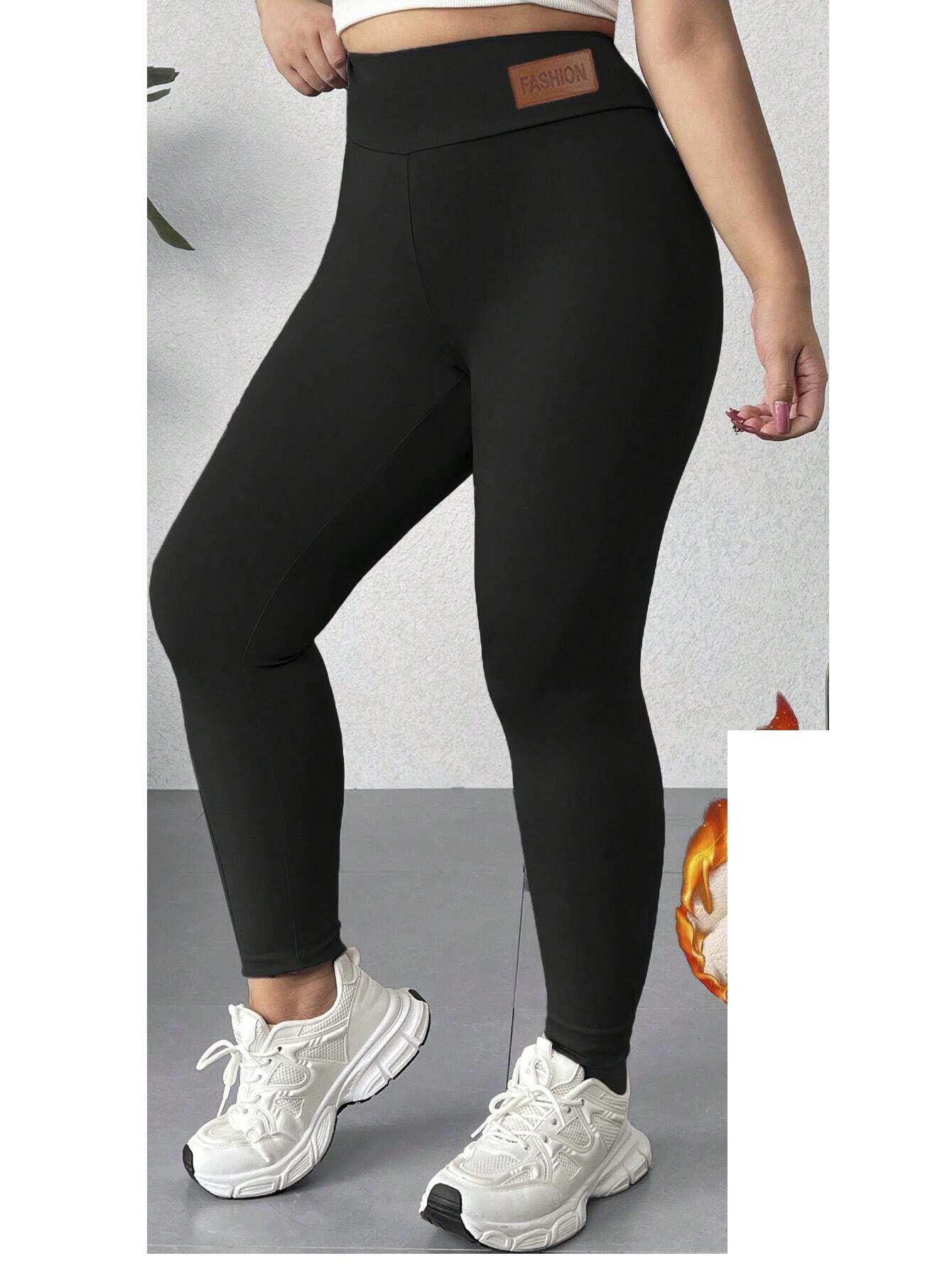 

Жіночі легінси великого розміру на флісі з овечої вовни, з високою посадкою, теплі, еластичні, облягаючі, штани-олівець для маленької ноги 2XL