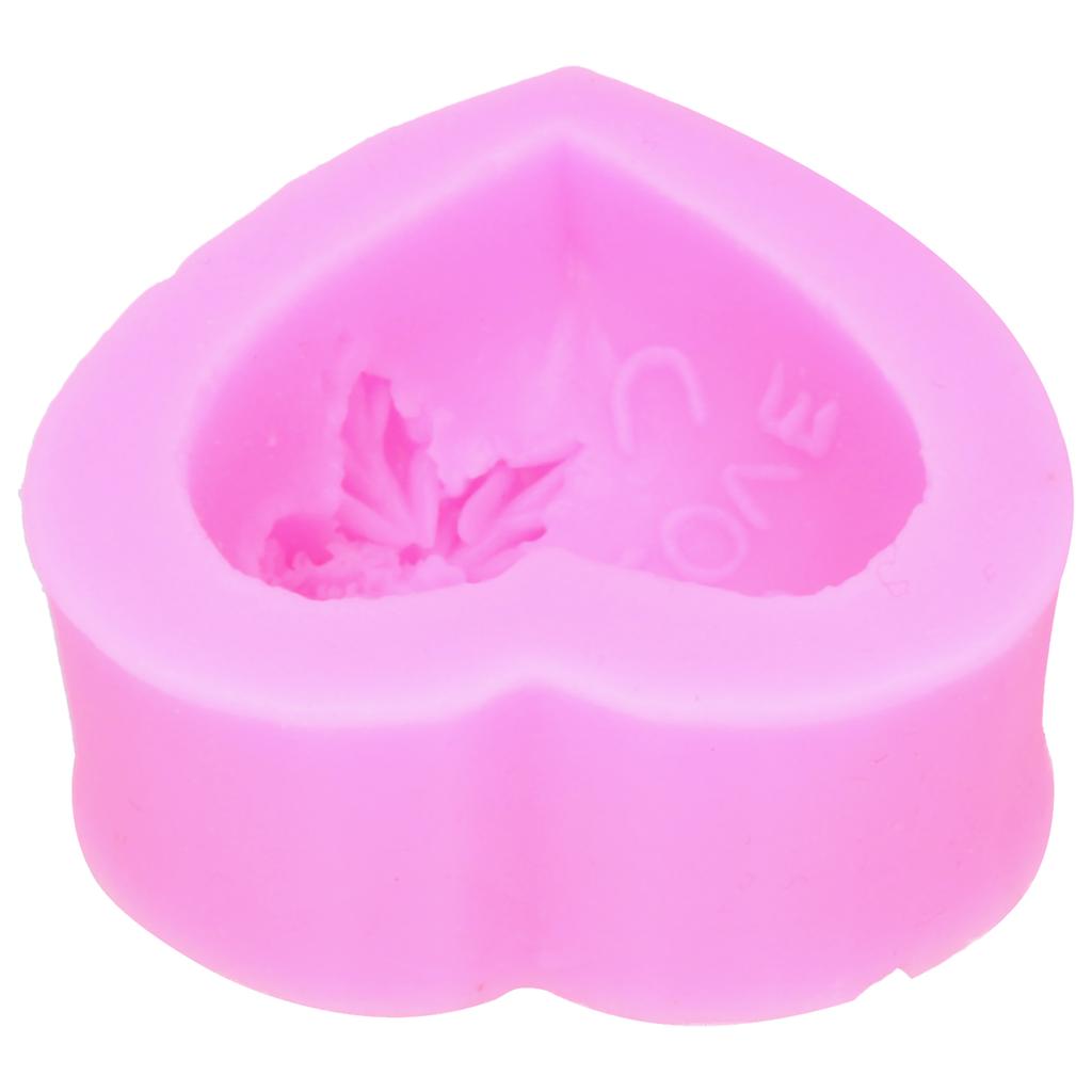 DIY Silicone Mold 3‑Dimensional Heart Shaped Rose Flower LOVE Cake Chocolate Soap Candle