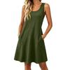 Ärmelloses A-Linien-Freizeitkleid für Damen Locker sitzend Sommer-Tankkleid Weicher, leichter, bequemer Stoff