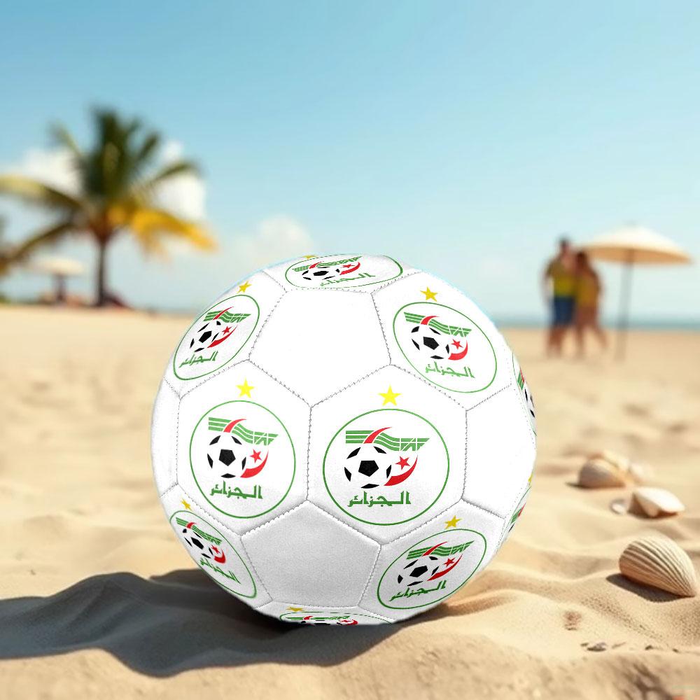 Algeria National Football Logo Size 5 Soccer Ball, Machine-Stitched PVC, Durable & High Bounce, All Ages Fit, Fan Merchandise, Matches & Outdoor Use.
