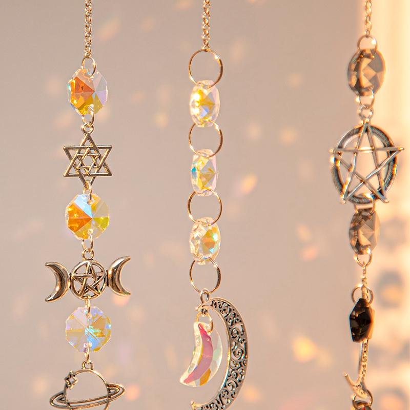 Windows Sun Catchers Crystal Wind Chimes Sun Catchers Hanging Decoration Crystal Pendant Wind Chimes for Home Garden Decoration