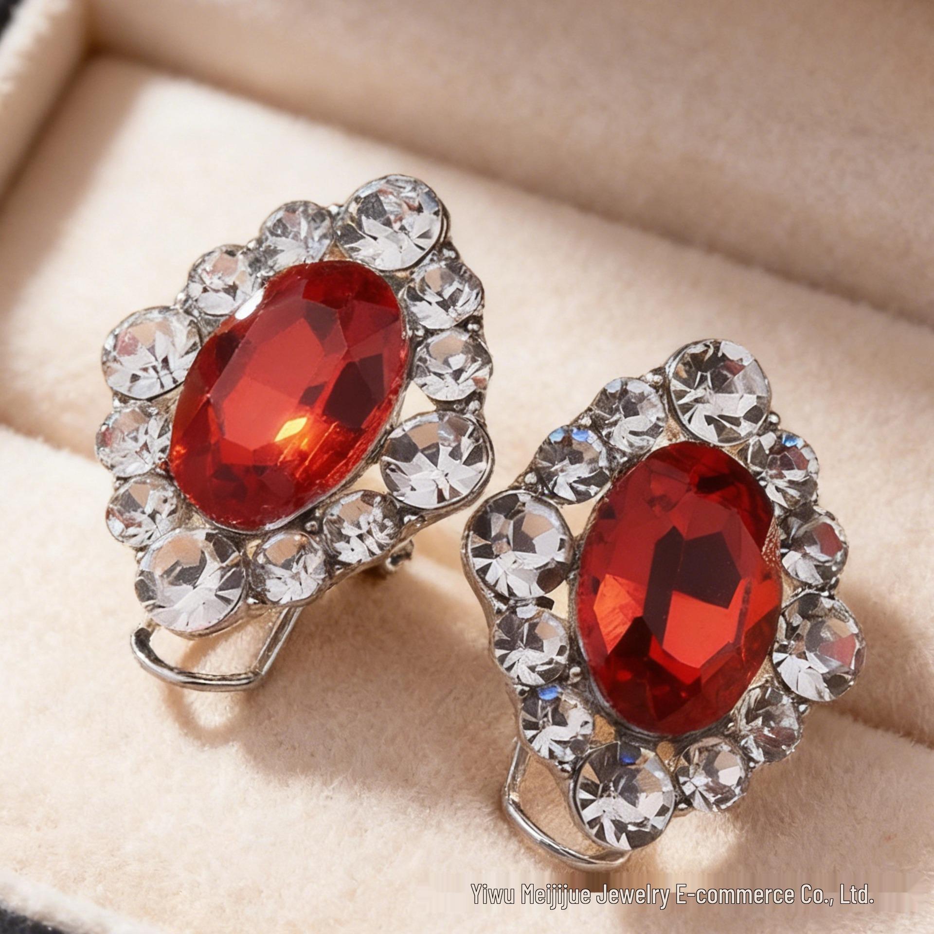 2025 Элегантные синие сапфировые геометрические женские серьги-каффы Standard