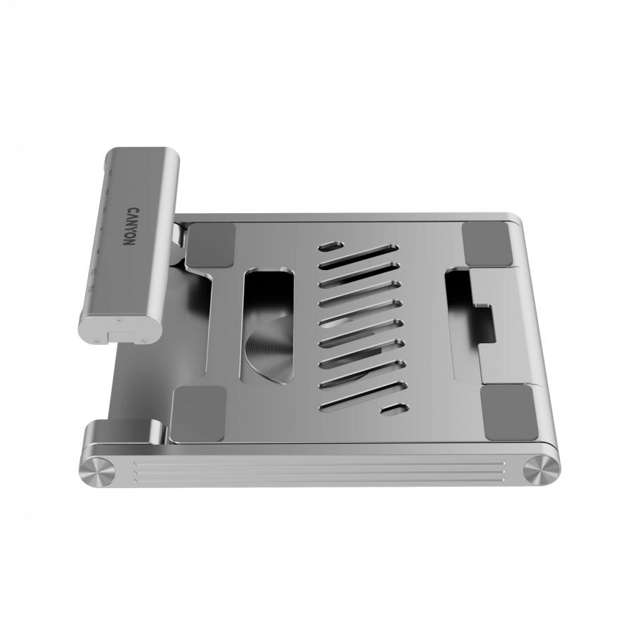 Canyon Podstawka Pod Laptop Z Hubem Hdmi 2Xusb Rj45 Pd Srebrna